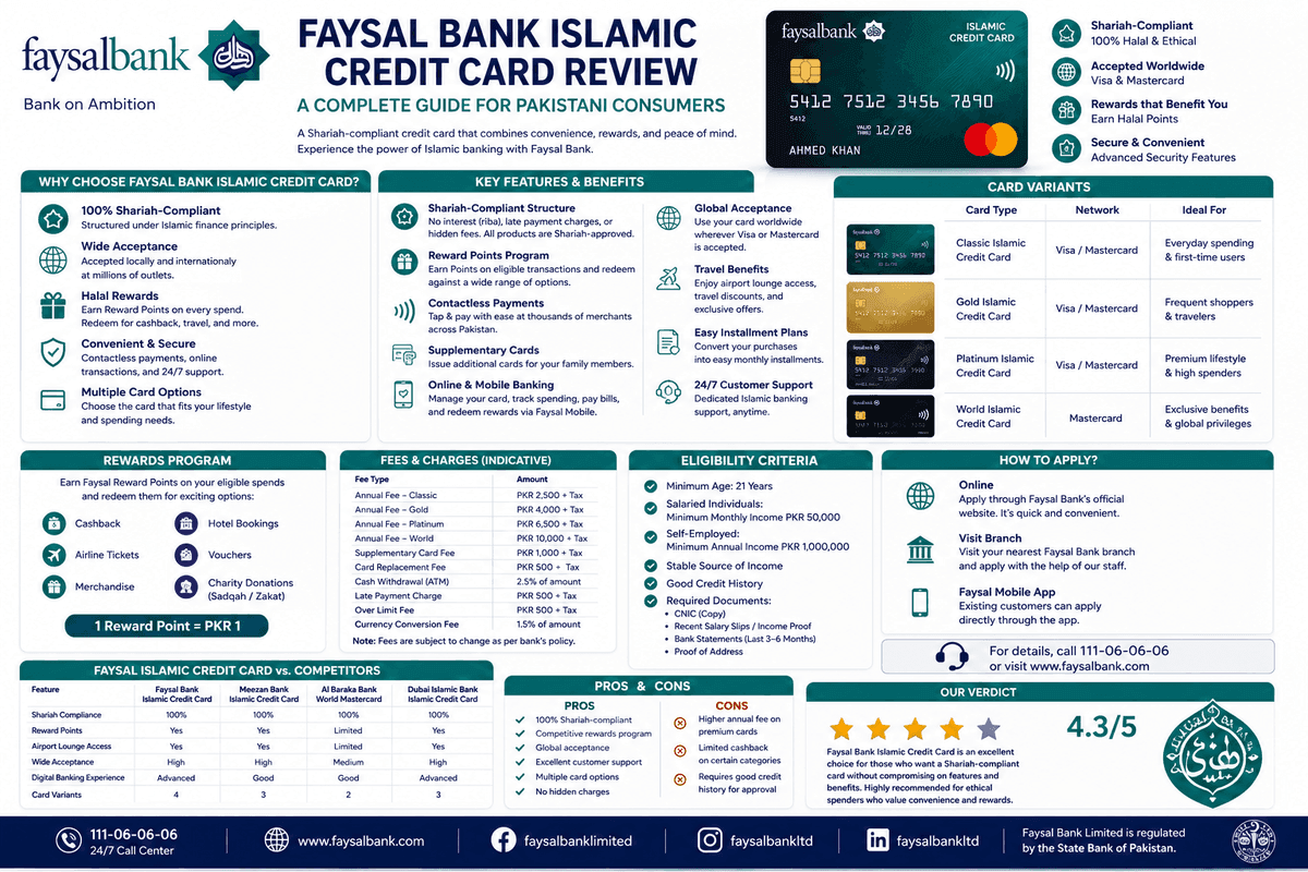 Faysal Bank Islamic Credit Card Review 2026: Features, Benefits & Charges Explained